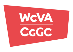 The logo of WCVA. It reads 'WCVA, CGGC'